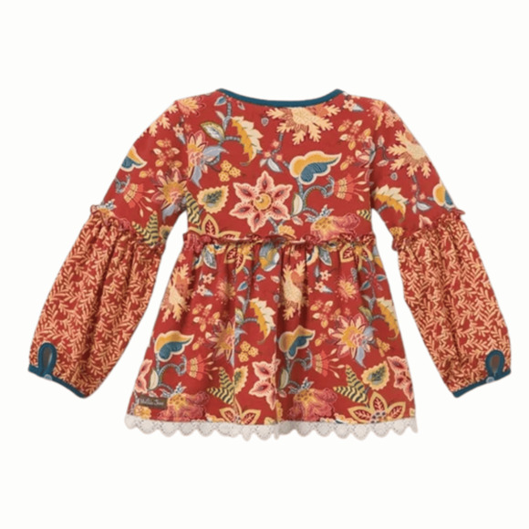 Matilda Jane Garden Mums Floral Tunic NWT Sz 2 - Picture 3 of 5